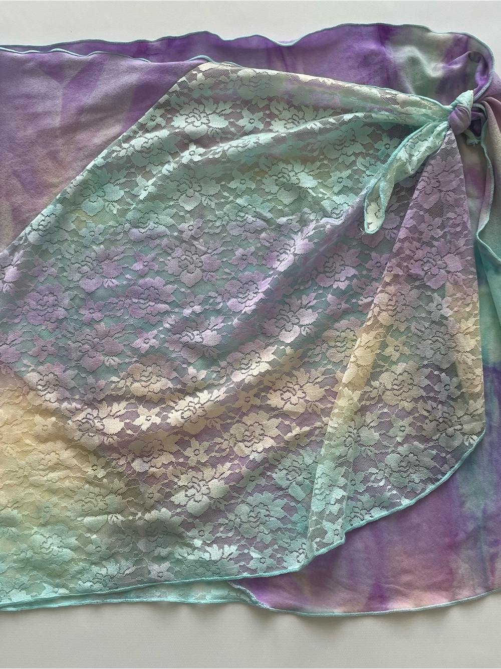 Endless Sun Pastel Tie-Dye Lace Sarong - OS